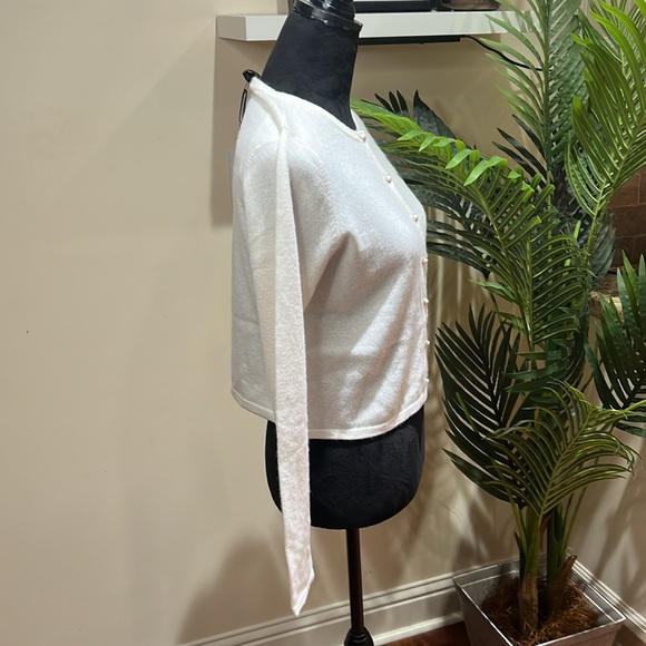 House of Harlow 1960 Ivory 100% Cashmere Cardigan Sweater Large - Picture 10 of 14